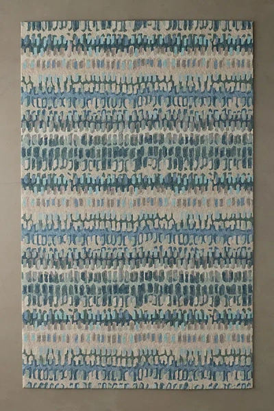 Urban Outfitters Paint Chip Woven Wool Rug In Blue At
