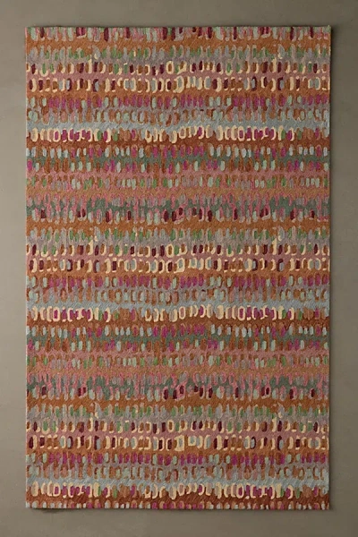 Urban Outfitters Paint Chip Woven Wool Rug In Pink At