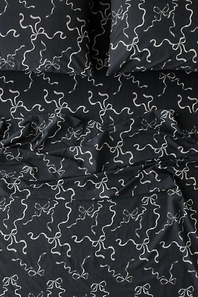 Urban Outfitters Painted Bows Sheet Set In Black At