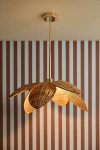 Urban Outfitters Palm Leaf Rattan Flush Mount Pendant Light In Natural At