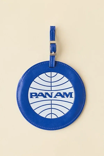 Urban Outfitters Pan Am Logo Faux Leather Luggage Tag In Blue At