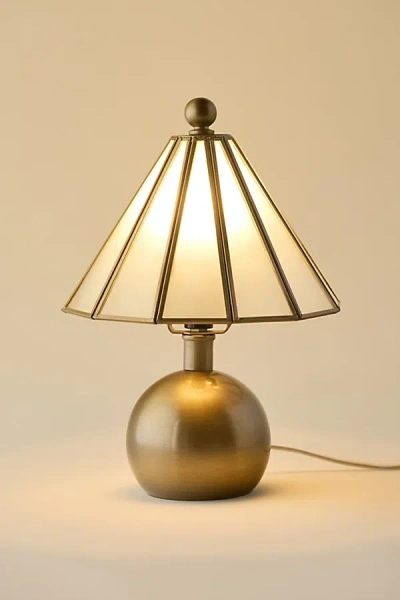 Urban Outfitters Paneled Glass Table Lamp In Gold At
