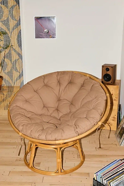 Urban Outfitters Papasan Rattan Chair & Cushion Set In Brown At