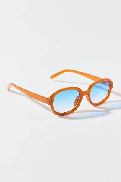 Urban Outfitters Parker Plastic Slim Oval Sunglasses In Orange, Women's At