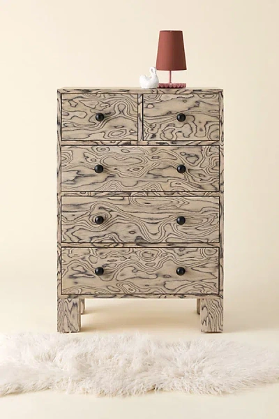 Urban Outfitters Parker Tall 5-drawer Dresser In Black/white At