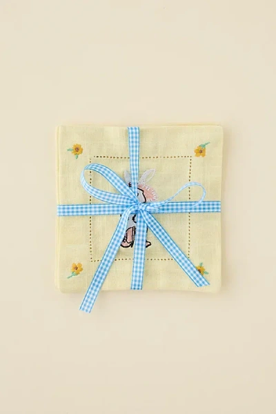 Urban Outfitters Party Animal Fabric Coaster - Set Of 3 In Yellow At  In Neutral
