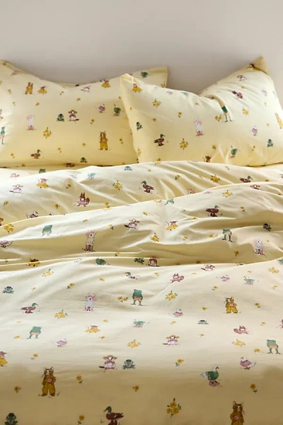 Urban Outfitters Party Animals Patterned Duvet Set In Buttercream At  In Multi