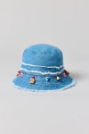 Urban Outfitters Pastry Charm Denim Bucket Hat In Light Blue, Women's At