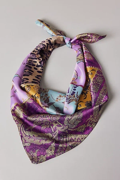 Urban Outfitters Patchwork Pattern Silky Scarf In Lavender, Women's At  In Purple