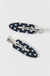 Urban Outfitters Patterned No Crease Hair Clip Set In Blue Polka Dot, Women's At  In Black