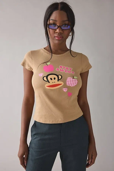 Urban Outfitters Paul Frank Stay Sweet Graphic Baby Tee In Brown, Women's At
