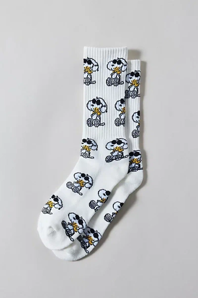 Urban Outfitters Peanuts Snoopy Big Hug Crew Sock In White, Men's At