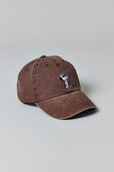 Urban Outfitters Peanuts Snoopy Joe Cool Icon Washed Dad Hat In Brown, Men's At