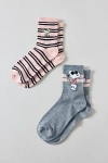 Urban Outfitters Peanuts Snoopy Joe Cool Sock 2-pack In Grey, Women's At  In Multi
