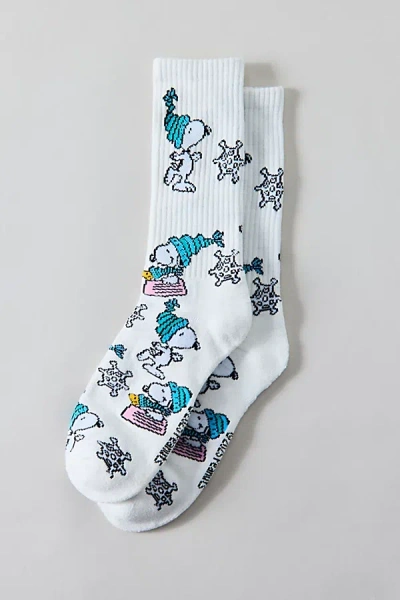 Urban Outfitters Peanuts Snoopy Slopes Crew Sock In White, Men's At