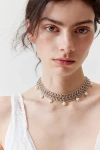 URBAN OUTFITTERS PEARL & CHAIN COLLAR NECKLACE IN SILVER, WOMEN'S AT URBAN OUTFITTERS