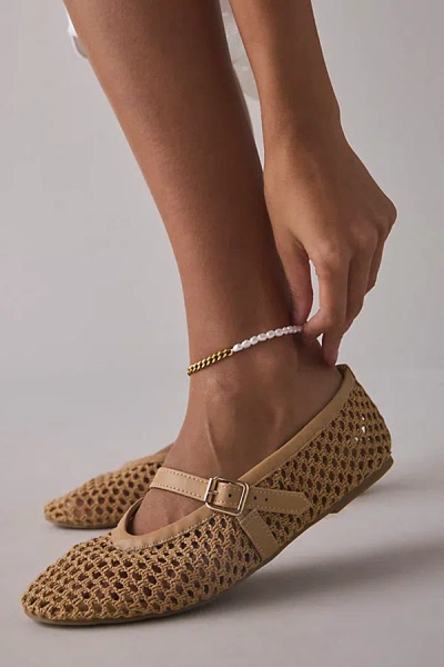Urban Outfitters Pearl & Chain Stainless Steel Anklet In Gold, Women's At