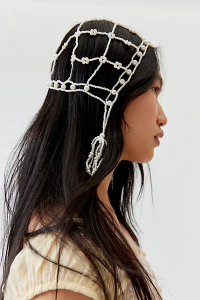 Urban Outfitters Pearl Beaded Headpiece In White, Women's At