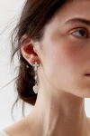URBAN OUTFITTERS PEARL CROSS DROP EARRING IN SILVER, WOMEN'S AT URBAN OUTFITTERS
