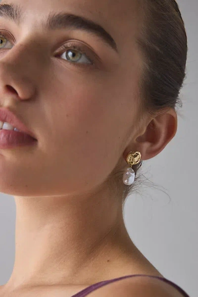 Urban Outfitters Pearl Drop Statement Earring In Gold, Women's At