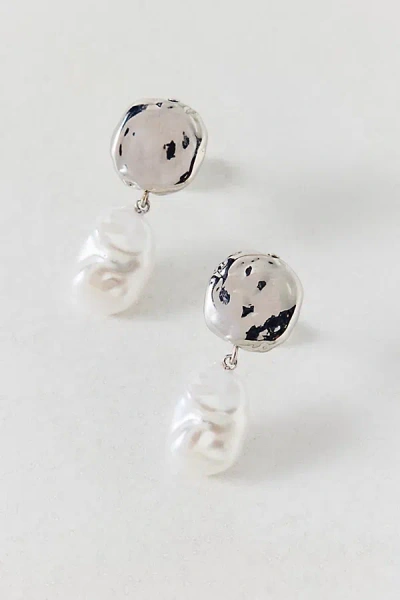 Urban Outfitters Pearl Drop Statement Earring In Silver, Women's At