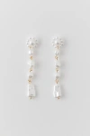 URBAN OUTFITTERS PEARL FLOWER DROP EARRING IN PEARL, WOMEN'S AT URBAN OUTFITTERS