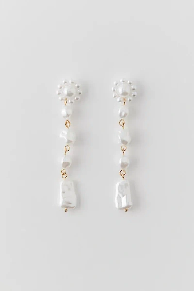 Urban Outfitters Pearl Flower Drop Earring In Pearl, Women's At