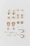 URBAN OUTFITTERS PEARL POST & HOOP EARRING SET IN GOLD, WOMEN'S AT URBAN OUTFITTERS