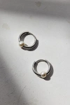 Urban Outfitters Pearl Waterproof Huggie Hoop Earring In Silver, Men's At