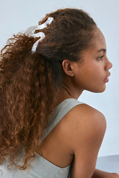 Urban Outfitters Pearlized Acrylic Wave Claw Clip In Ivory, Women's At  In White