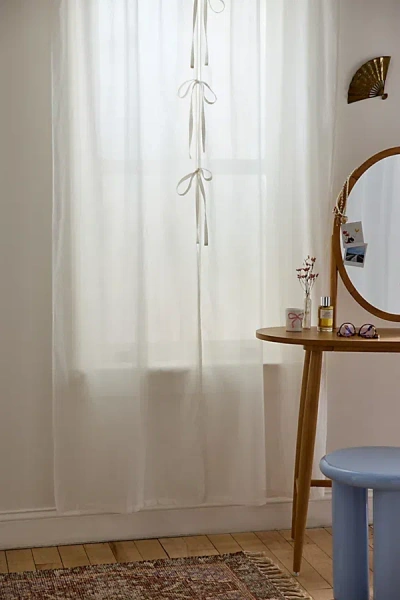 Urban Outfitters Peekaboo Voile 2-piece Window Panel In Cream At