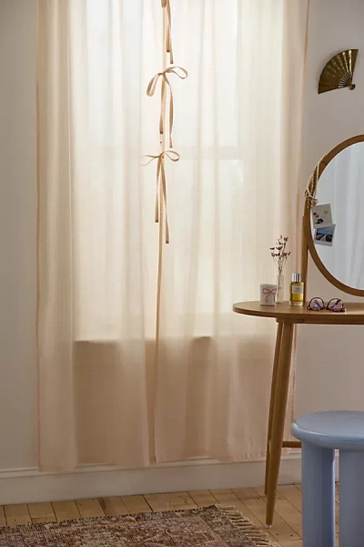 Urban Outfitters Peekaboo Voile 2-piece Window Panel In Pink At