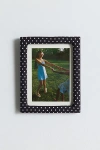 Urban Outfitters Penelope 5" X 7" Fabric Picture Frame In Black/white Polka Dot At