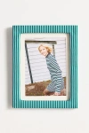 Urban Outfitters Penelope 5" X 7" Fabric Picture Frame In Blue/green Stripe At