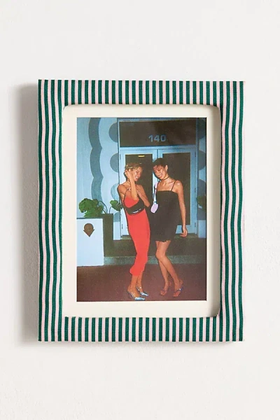Urban Outfitters Penelope 5" X 7" Fabric Picture Frame In Pink/green Stripe At  In Blue