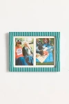 Urban Outfitters Penelope Double 4" X 6" Fabric Picture Frame In Blue/green Stripe At