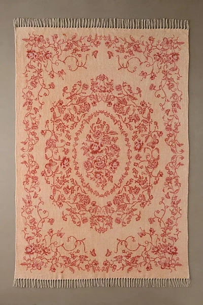 Urban Outfitters Penelope Toile Digital Printed Rug In Pink/rose At