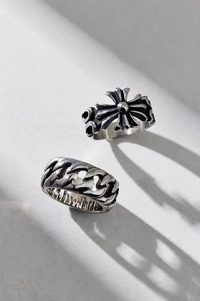 Urban Outfitters Percy Stainless Steel Ring Set In Silver, Men's At