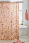 Urban Outfitters Perfume Bottle Patterned Shower Curtain In Peach At  In Orange