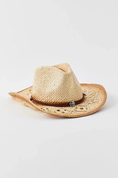 Urban Outfitters Peyton Burnished Straw Cowboy Hat In Natural, Women's At