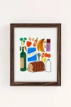 URBAN OUTFITTERS PHILIPPA COULES FOOD! ART PRINT IN WALNUT WOOD FRAME AT URBAN OUTFITTERS