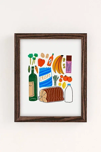 Urban Outfitters Philippa Coules Food! Art Print In Walnut Wood Frame At  In Brown