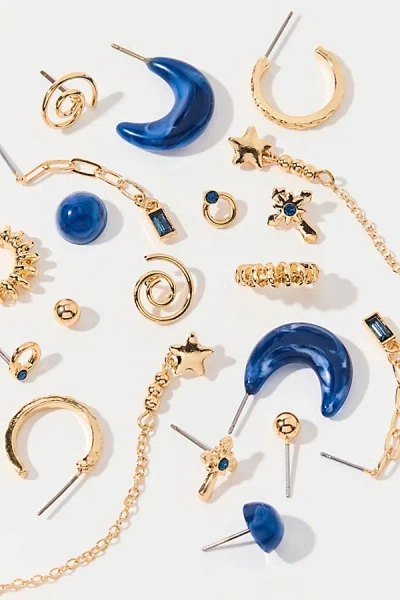 Urban Outfitters Phoebe Mix & Match Multi Earrings Set In Navy, Women's At  In Blue