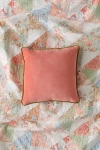 Urban Outfitters Piped Velvet Throw Pillow In Coral At  In Pink