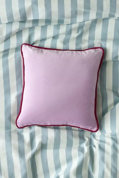Urban Outfitters Piped Velvet Throw Pillow In Regal Orchid At