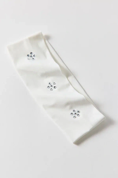 Urban Outfitters Pixel Petal Soft-knit Wide Headband In White, Women's At
