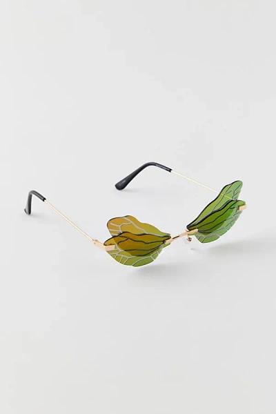 Urban Outfitters Pixie Wing Rimless Sunglasses In Pink Mirror, Women's At  In Green