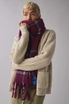 Urban Outfitters Plaid Woven Scarf In Maroon, Men's At  In Purple