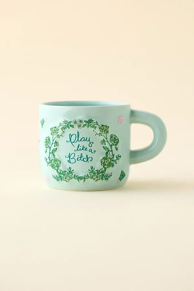 Urban Outfitters Play Like A Babe Ceramic Mug In Sport Toile At  In Green
