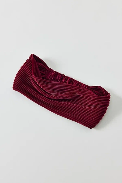 Urban Outfitters Plisse Soft Headwrap Headband In Maroon, Women's At  In Red